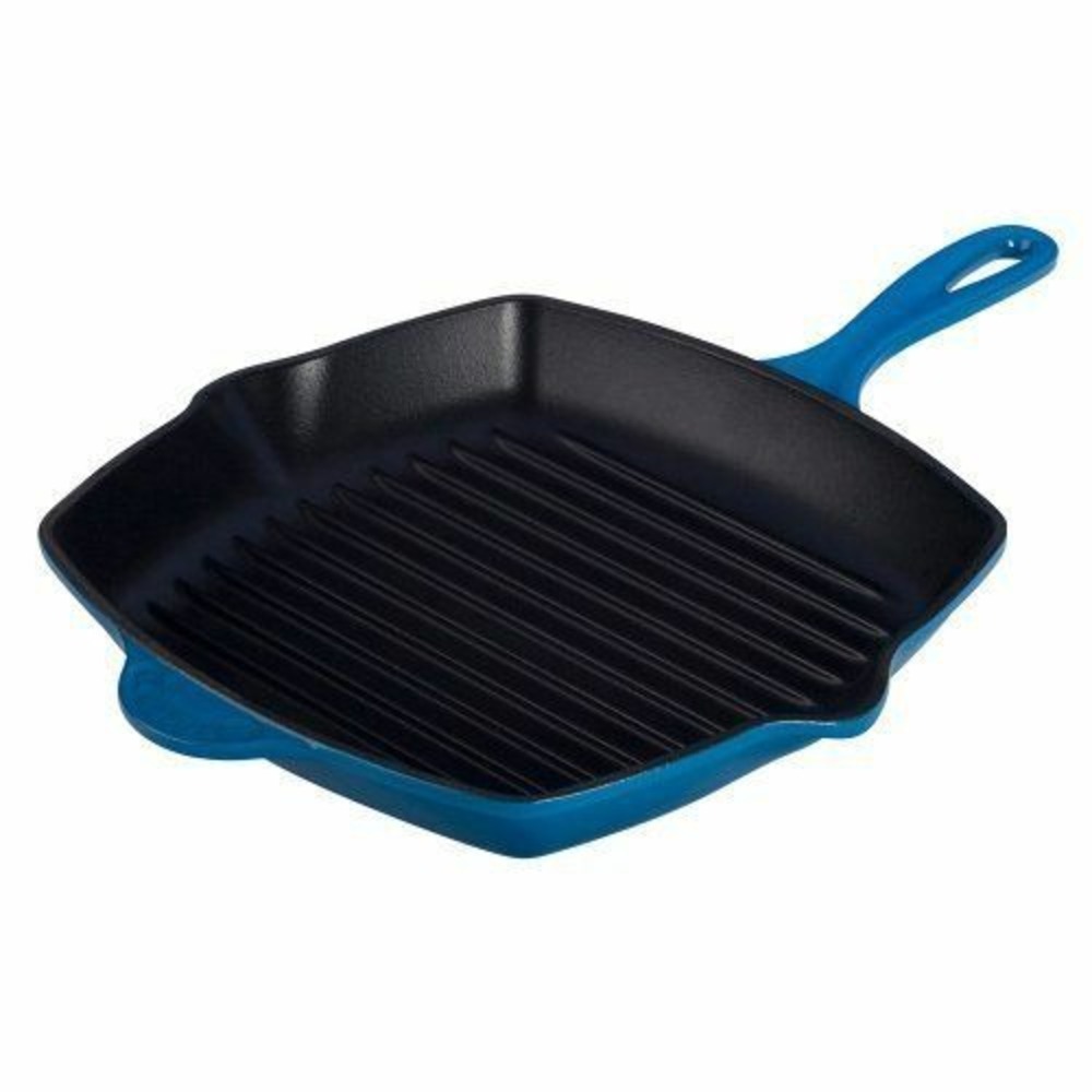 NEW Le Creuset Enameled Cast-Iron 10-1/4-Inch Square Skillet Grill